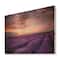 Designart - Sunrise & Dramatic Clouds Over Lavender Field XII - Farmhouse Print on Natural Pine Wood
